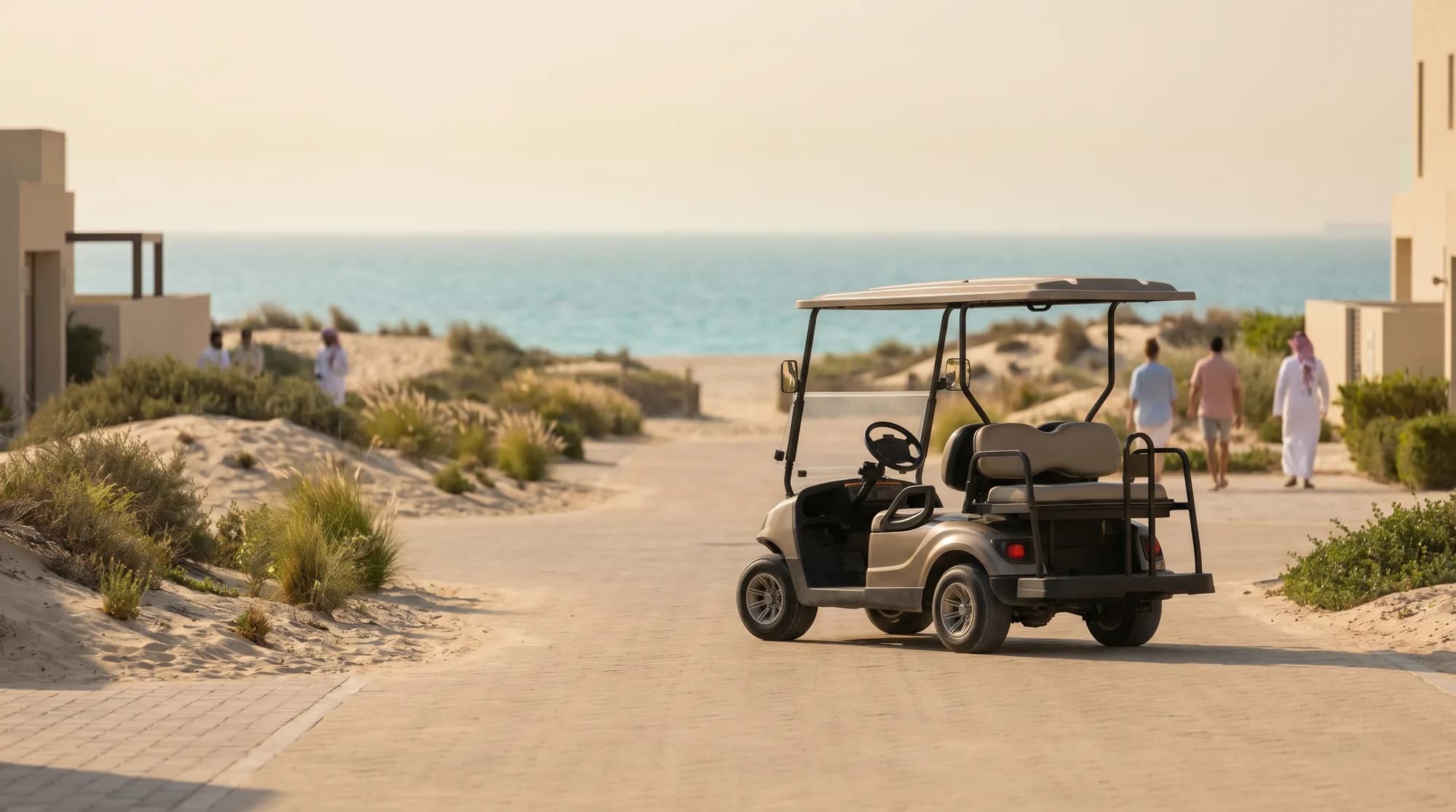 Golf carts in Abu Dhabi communities (Saadiyat, Yas)