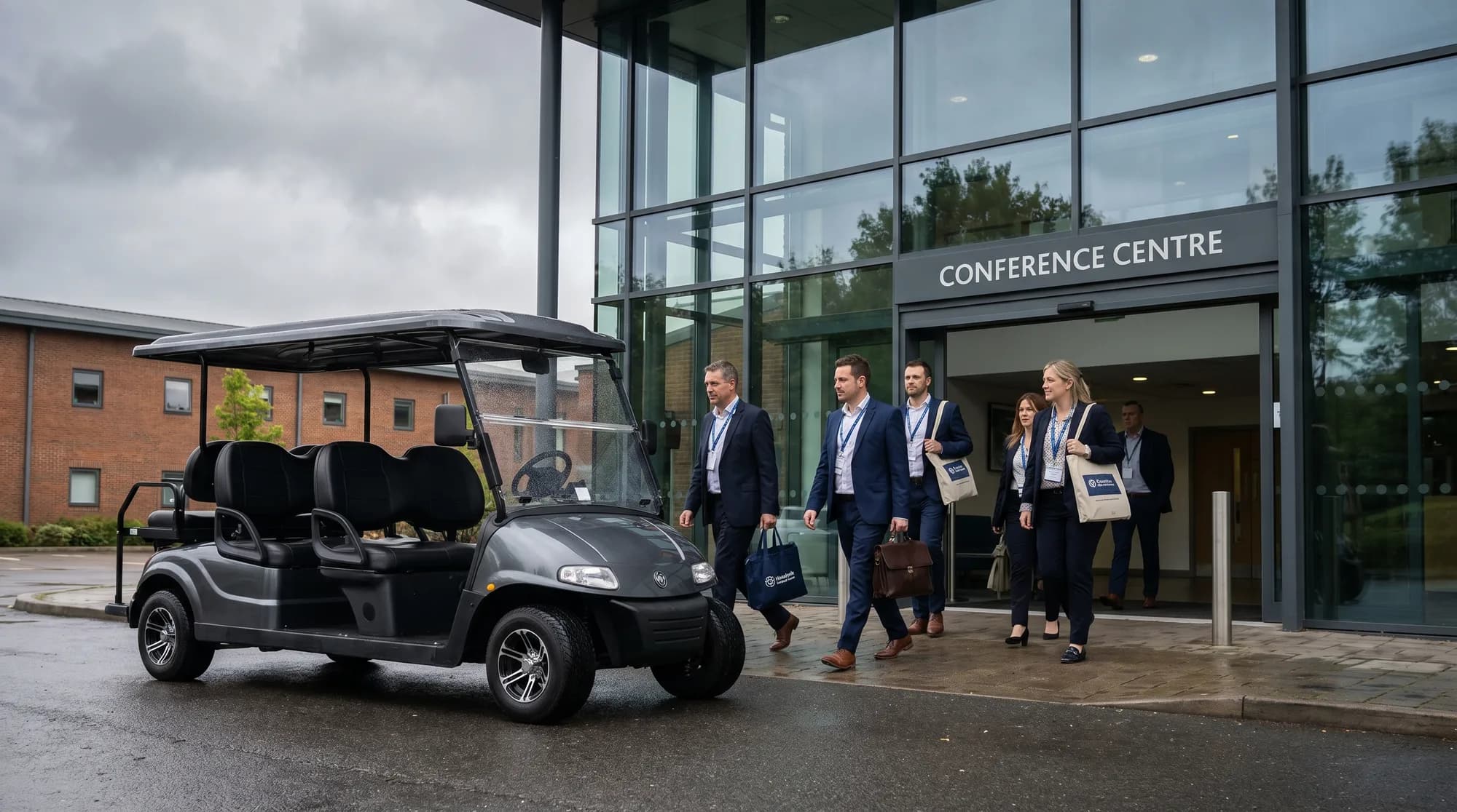 Delegate transport: electric shuttle golf carts for conference venues
