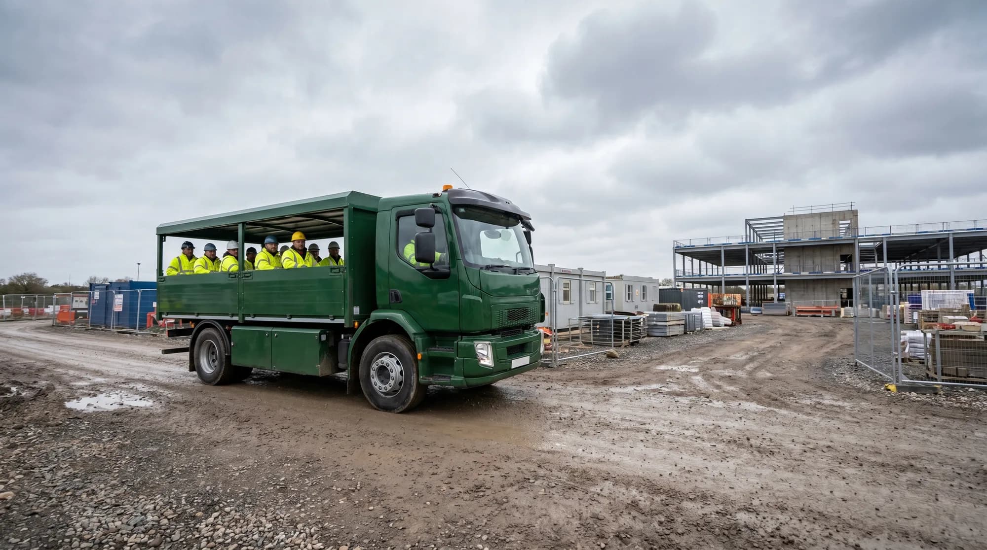 Site welfare and personnel transport on construction projects