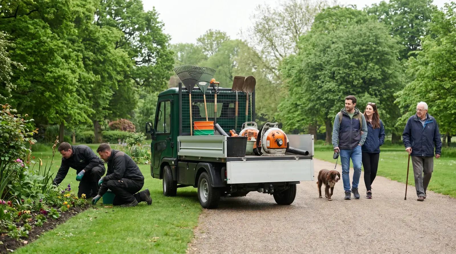 Council grounds-maintenance golf carts: quiet, zero-emission crews in public spaces