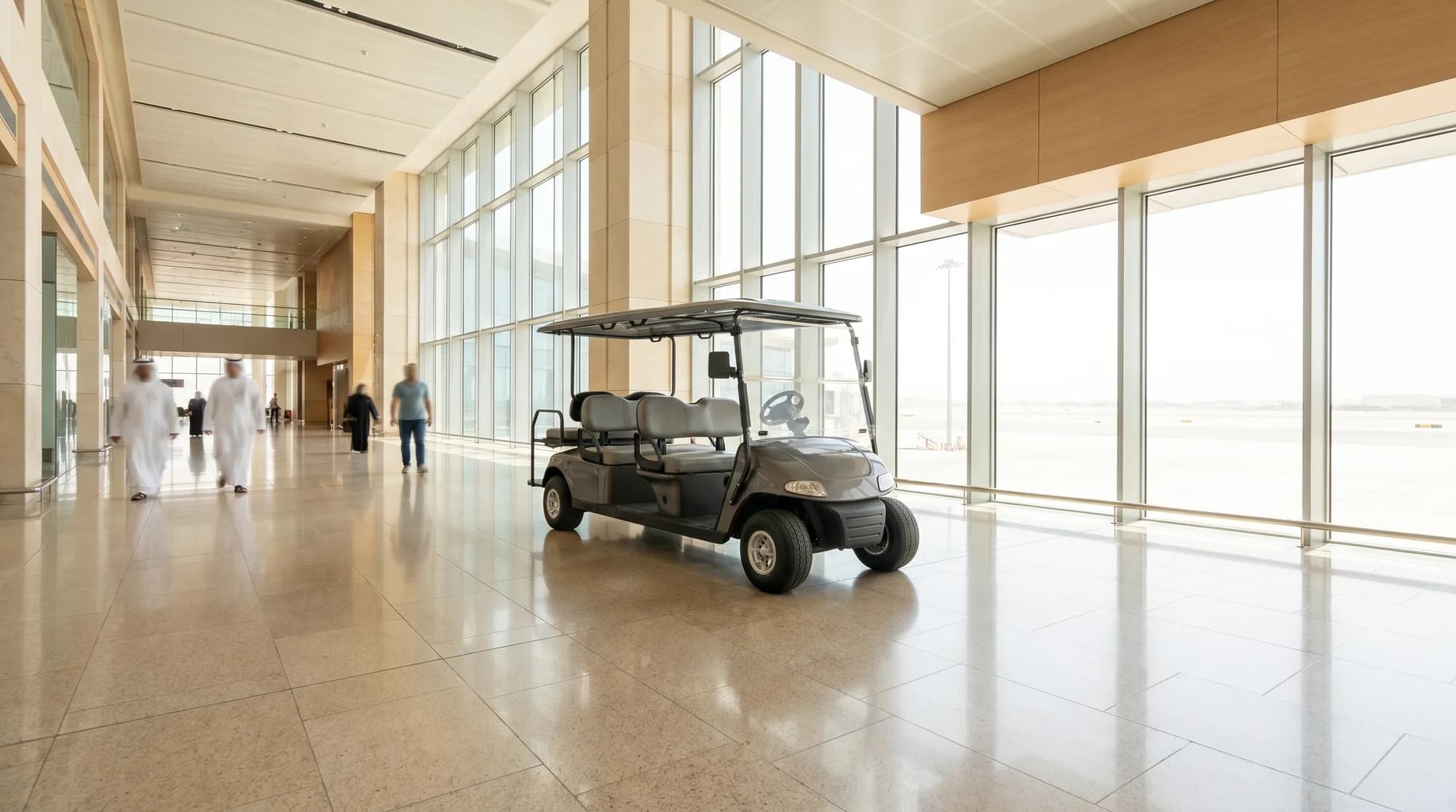 Golf carts and passenger buggies at UAE airports