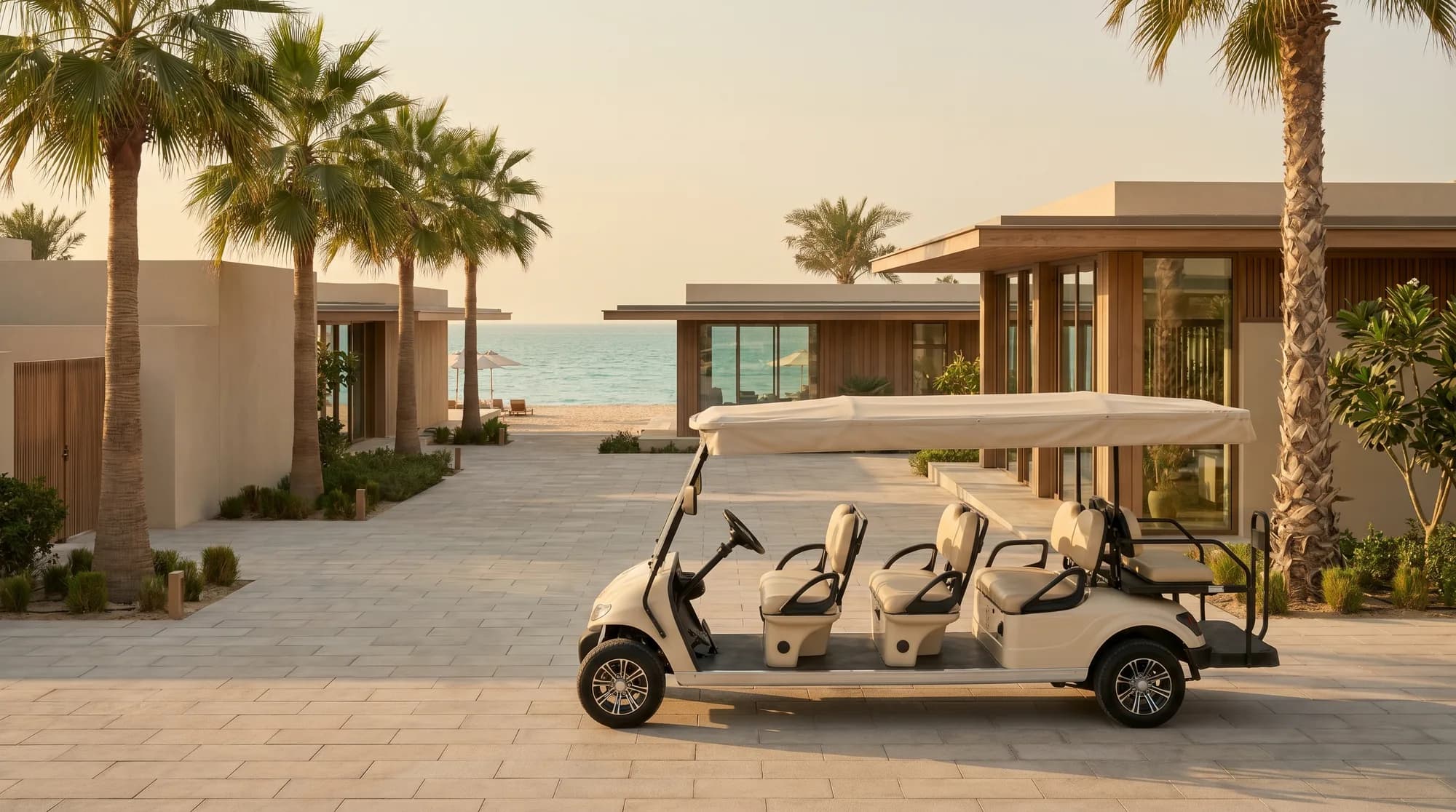 Golf carts for desert and beach resorts