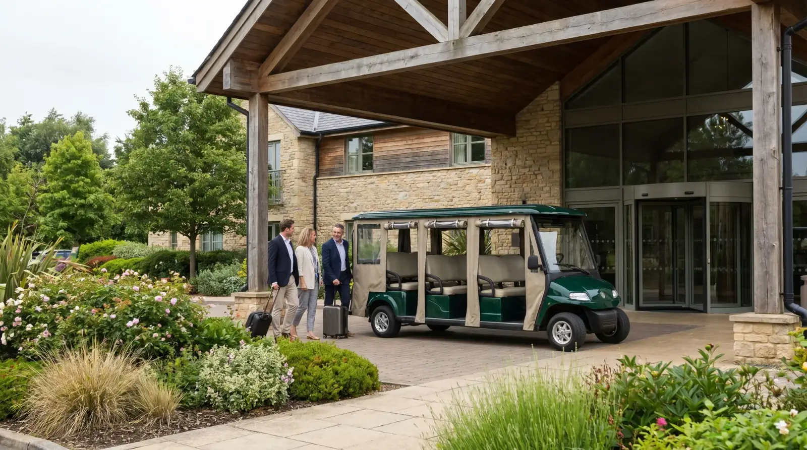 Resort hotel shuttles: connecting on-site hotel rooms to the gate