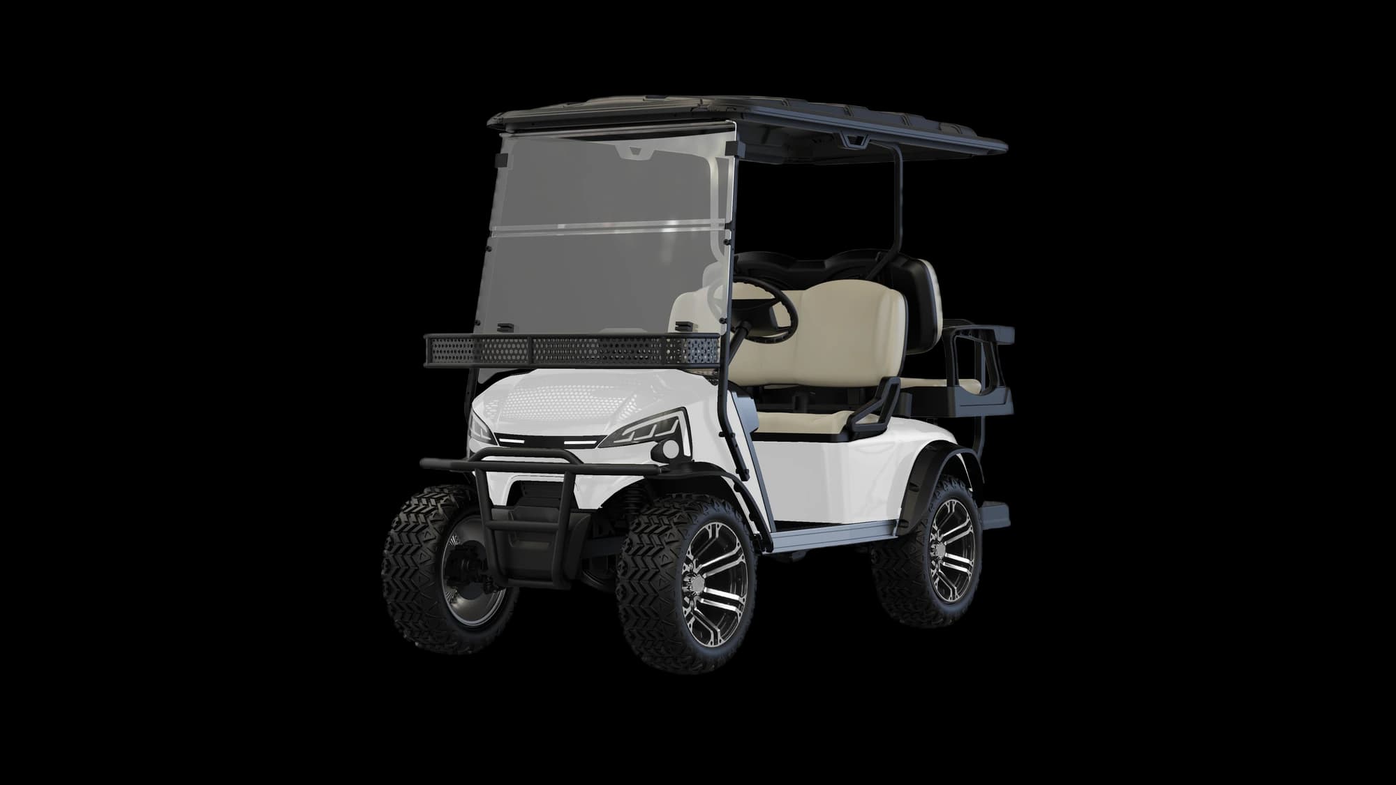 Hawke J2+2 Lifted 4-seater lifted lithium off-road buggy, front three-quarter view