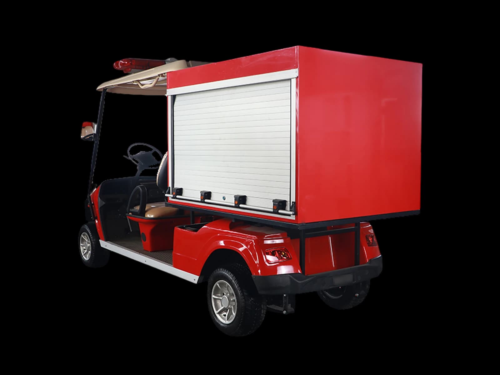Hawke S2 Fire 2-passenger electric fire response cart, rear view