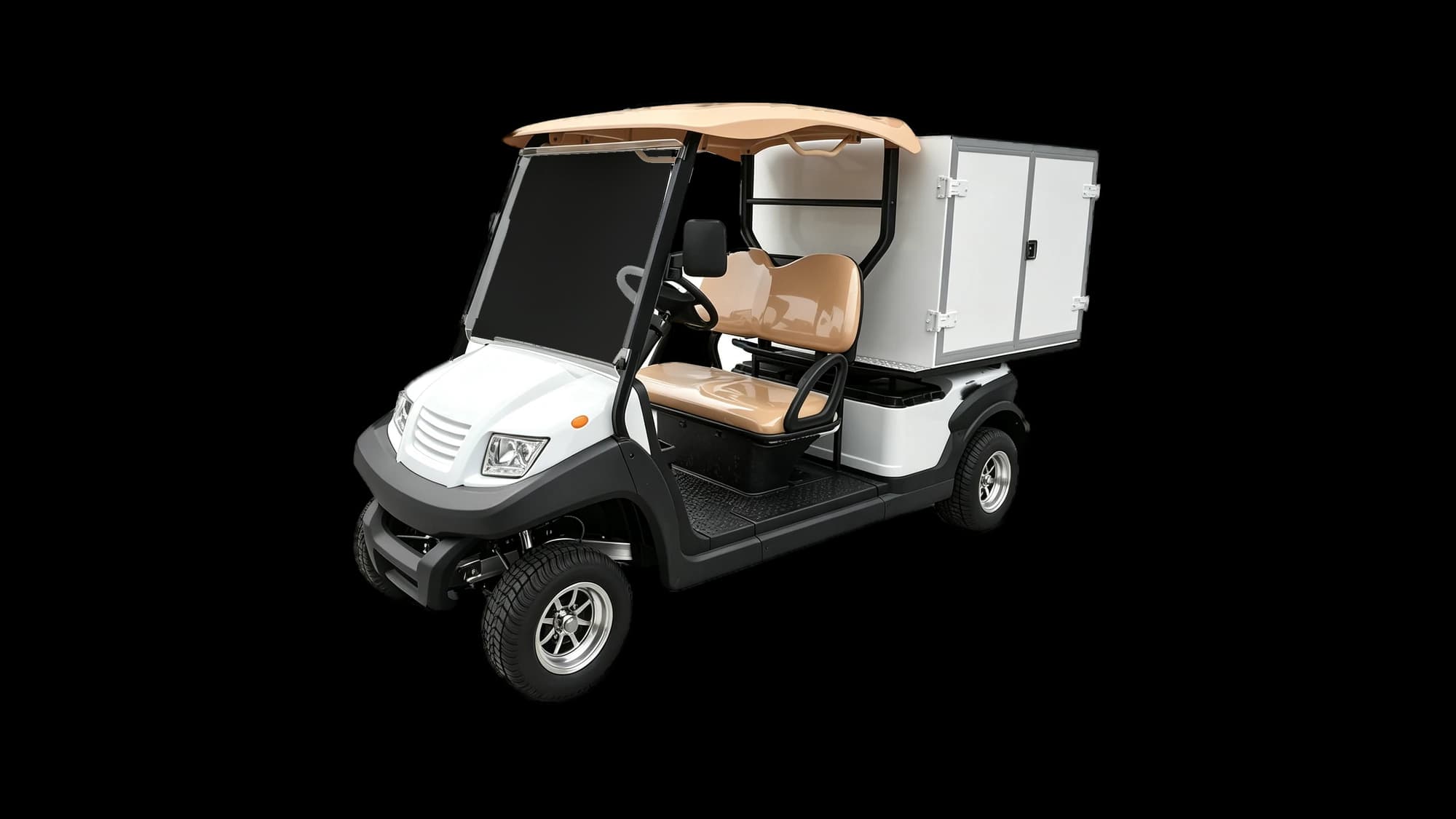 Hawke S2 Serve 2-passenger electric food & beverage cart, front three-quarter view