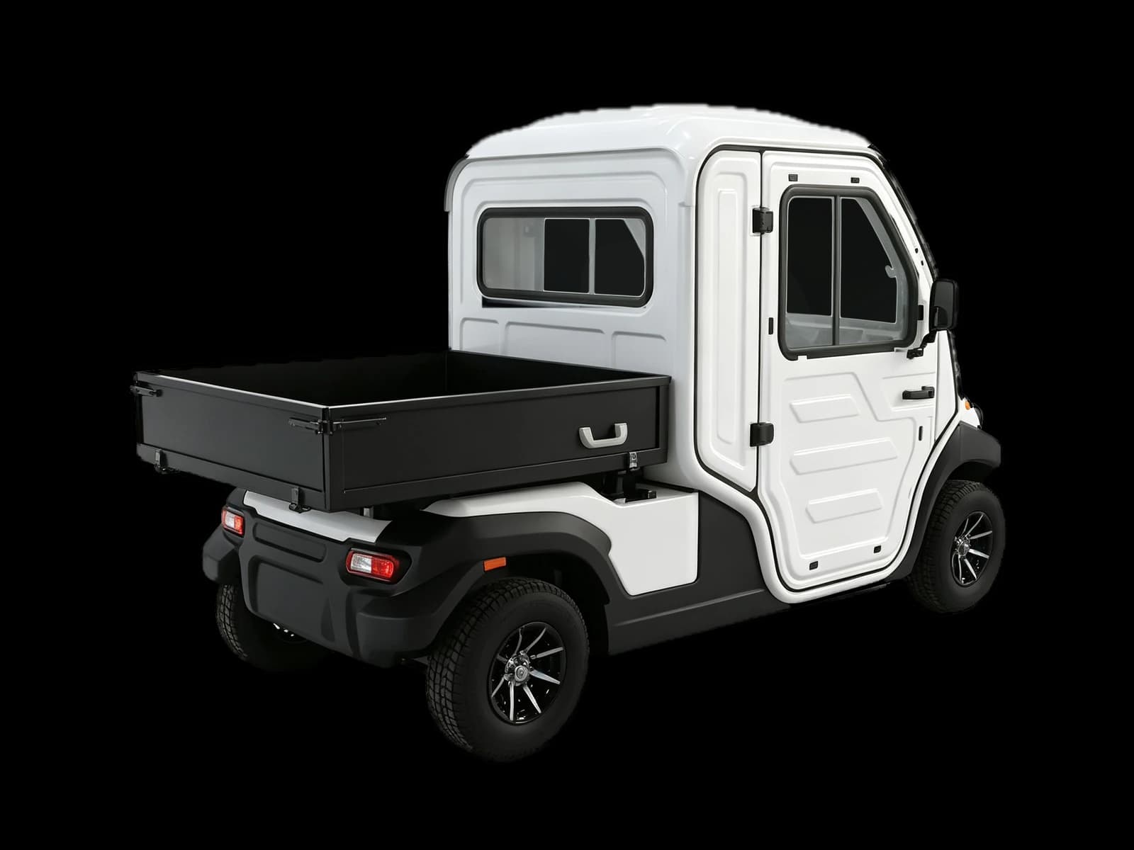 Hawke S2 Van 2-passenger enclosed electric cargo cart, rear view
