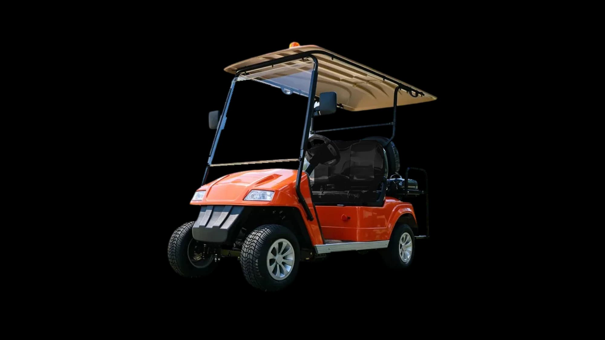 Hawke S4 Compact compact 4-seater electric golf buggy, front three-quarter view
