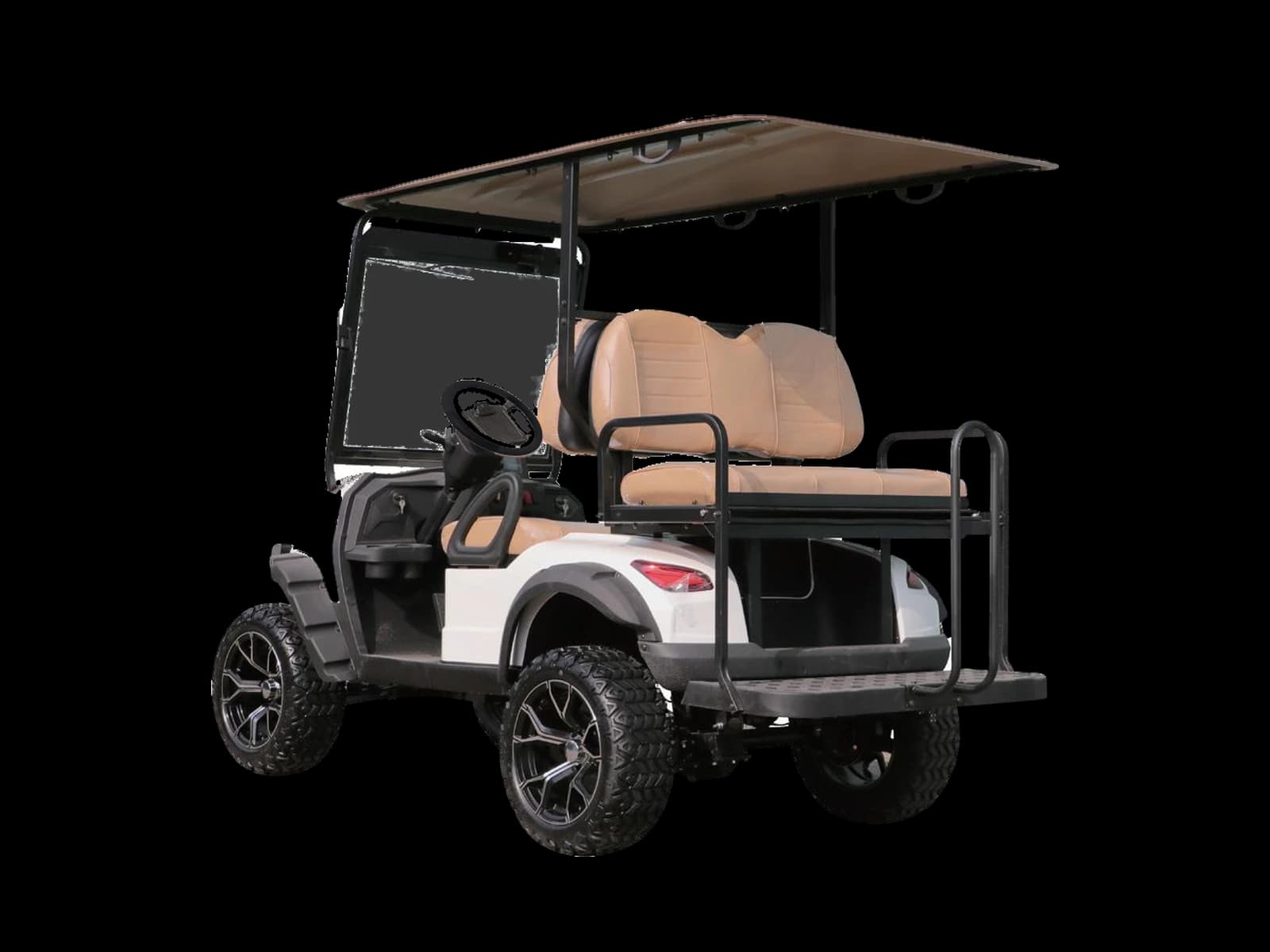 Hawke S4 Lift lifted 4-passenger utility cart, rear view