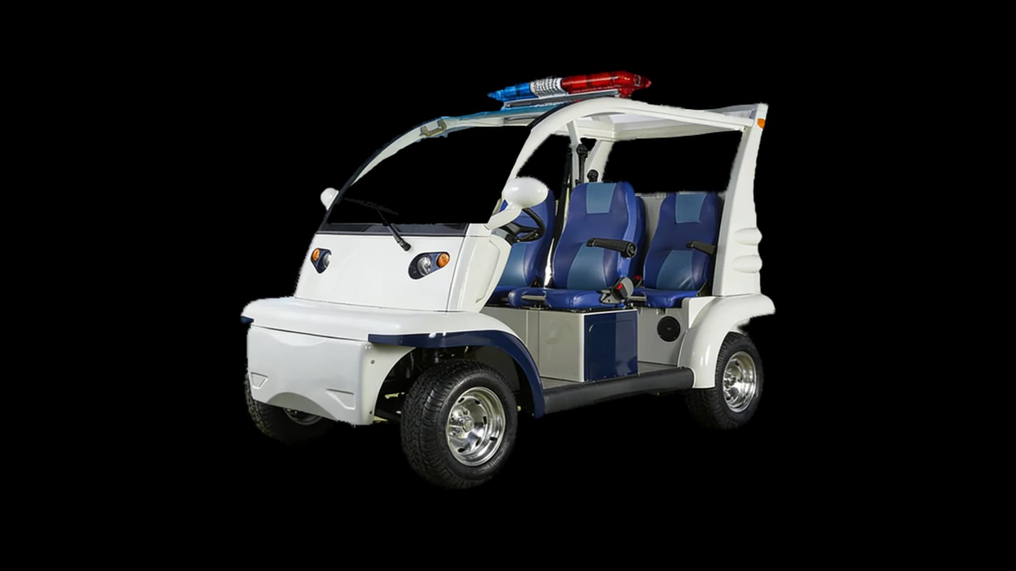 Hawke S4 Patrol 4-seater electric patrol buggy, front three-quarter view