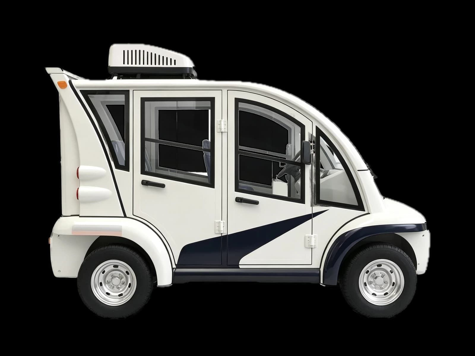 Hawke S4 Patrol Cab 4-seater enclosed electric patrol buggy, side view