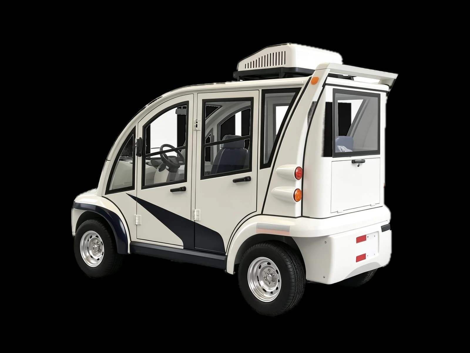 Hawke S4 Patrol Cab 4-seater enclosed electric patrol buggy, rear view
