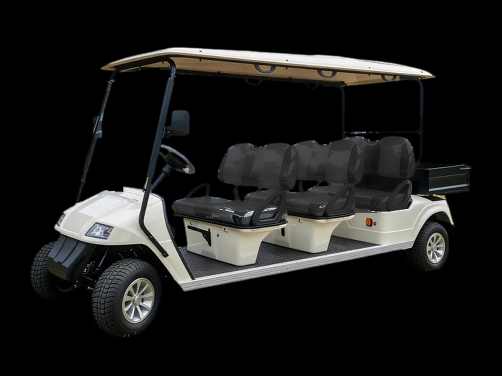 Hawke S6 Cargo, 6-passenger electric shuttle cart with cargo box