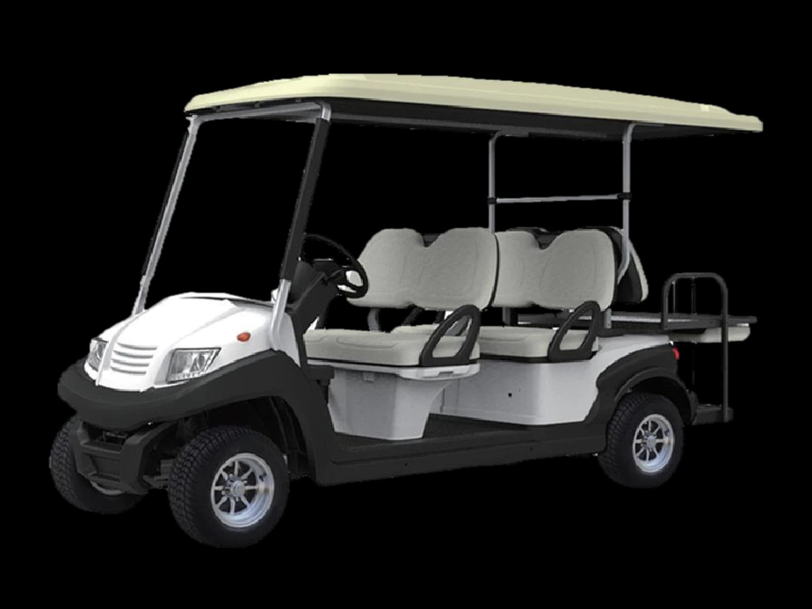 Hawke S6 Flip, 6-passenger electric golf cart with flip seat