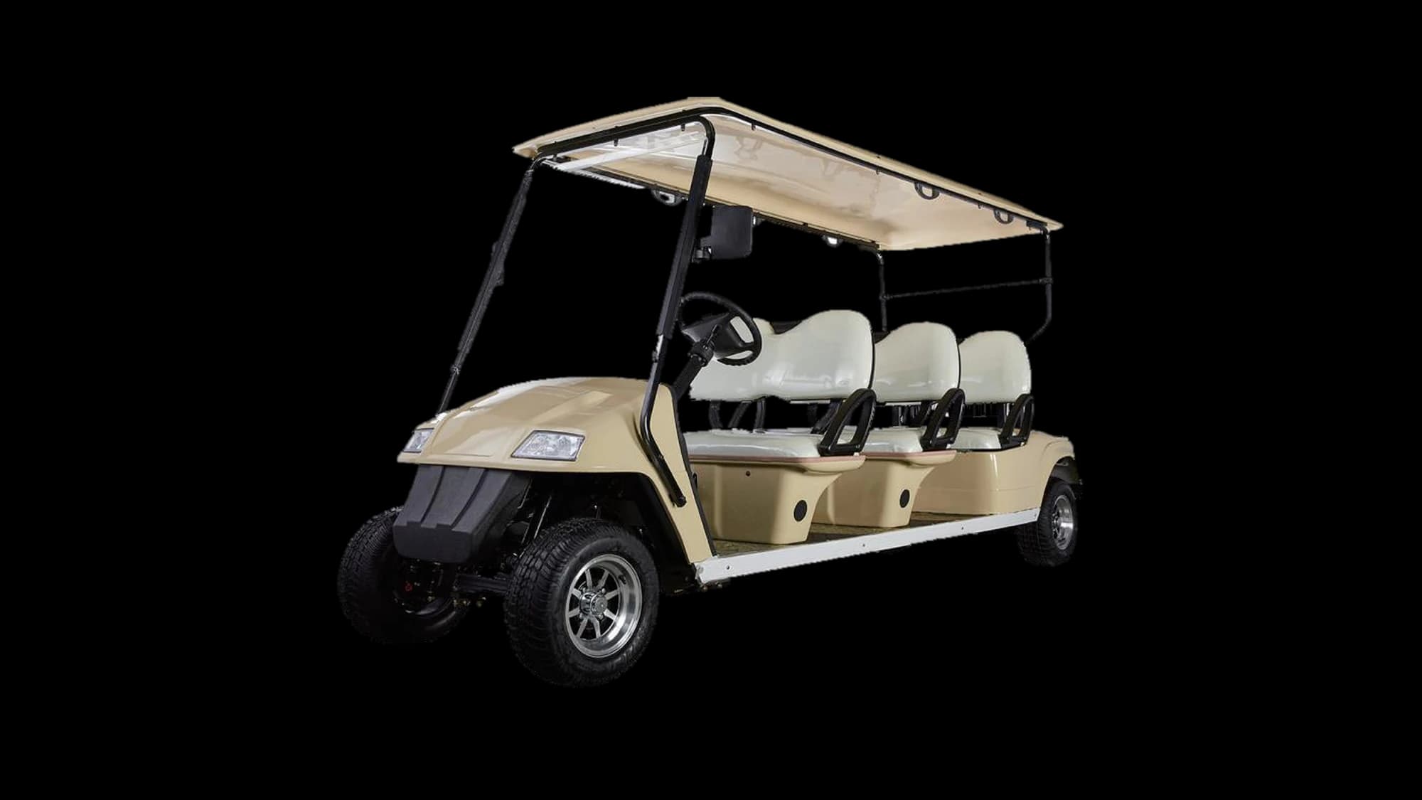 Hawke S6 Tour 6-seater electric sightseeing buggy, front three-quarter view