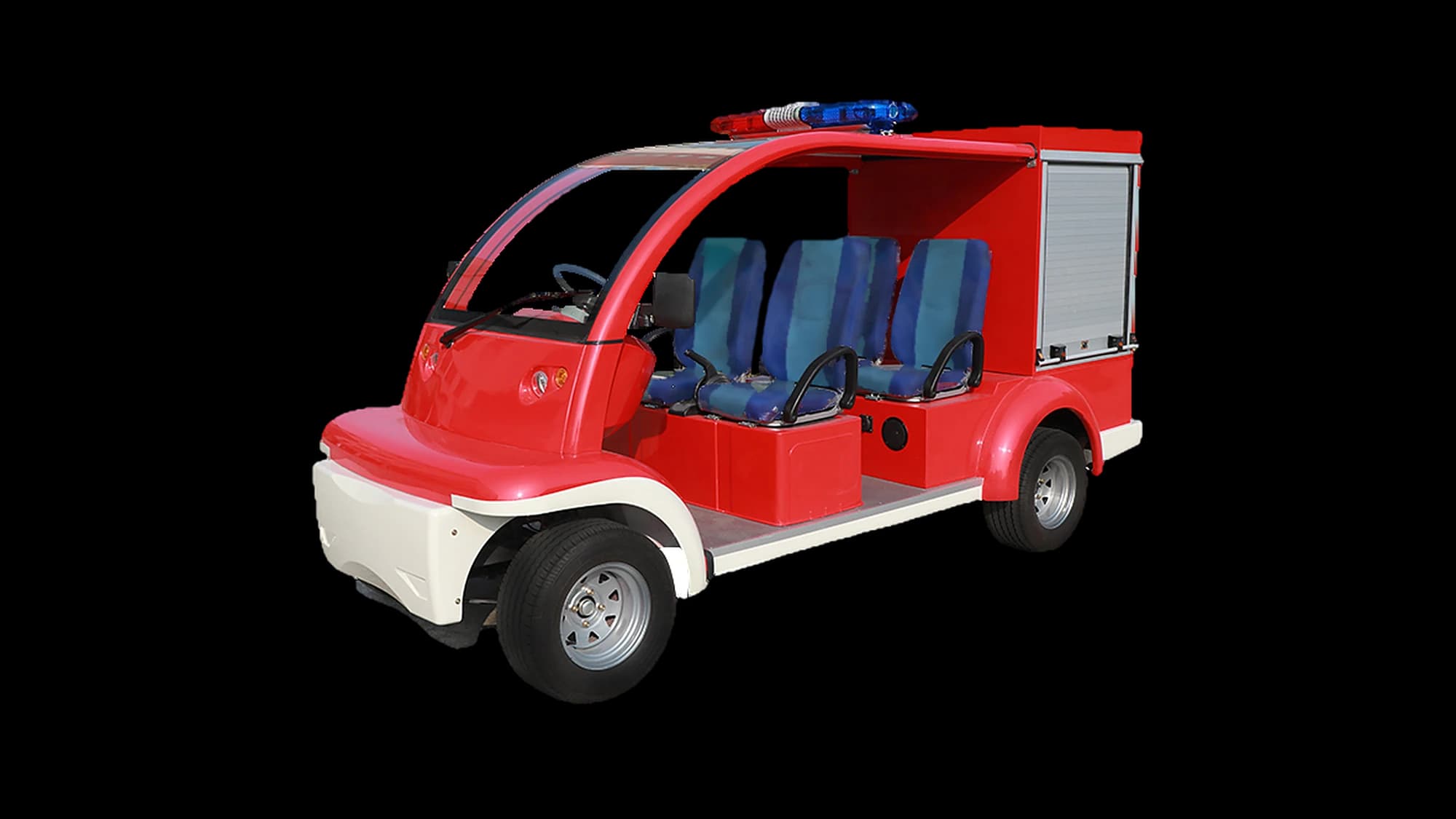 Hawke U1 Fire 4-seater electric fire response vehicle, front three-quarter view