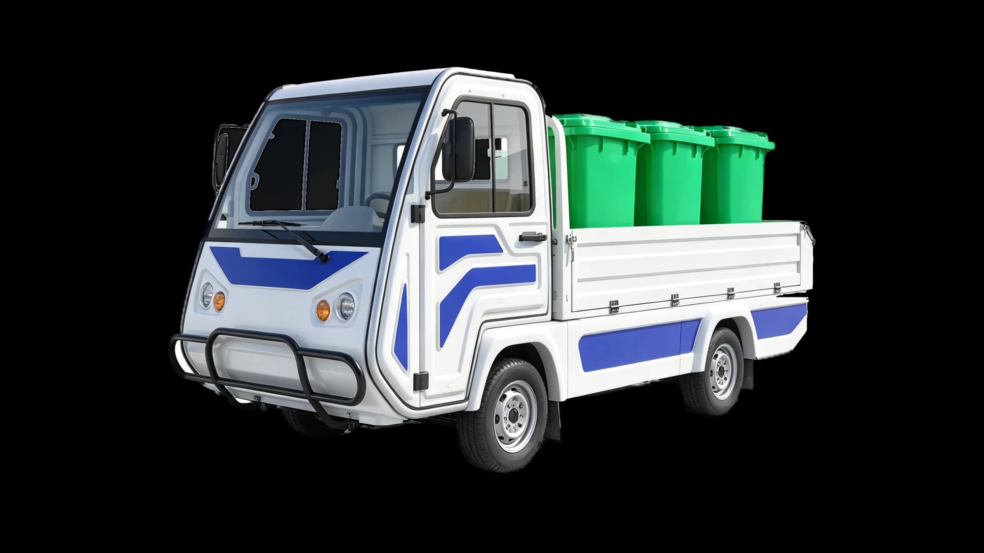 Hawke U2 Refuse electric refuse truck, 1-tonne payload, front three-quarter view