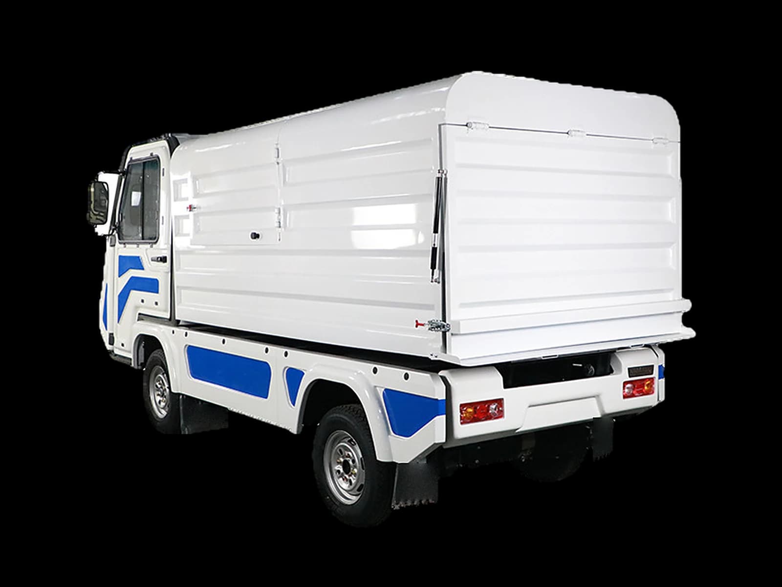 Hawke U2 Sealed electric refuse truck with sealed body, rear view