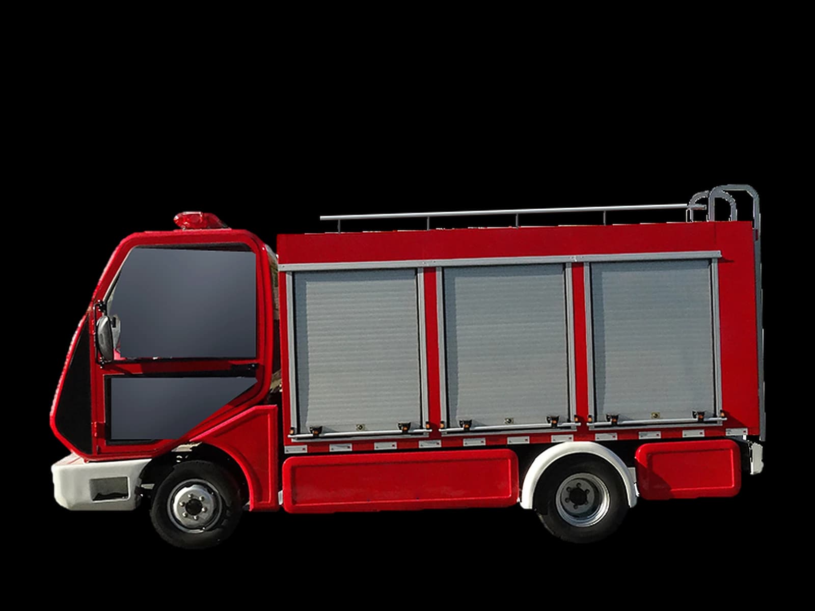 Hawke U4 Fire 2-metric ton electric fire truck, side view