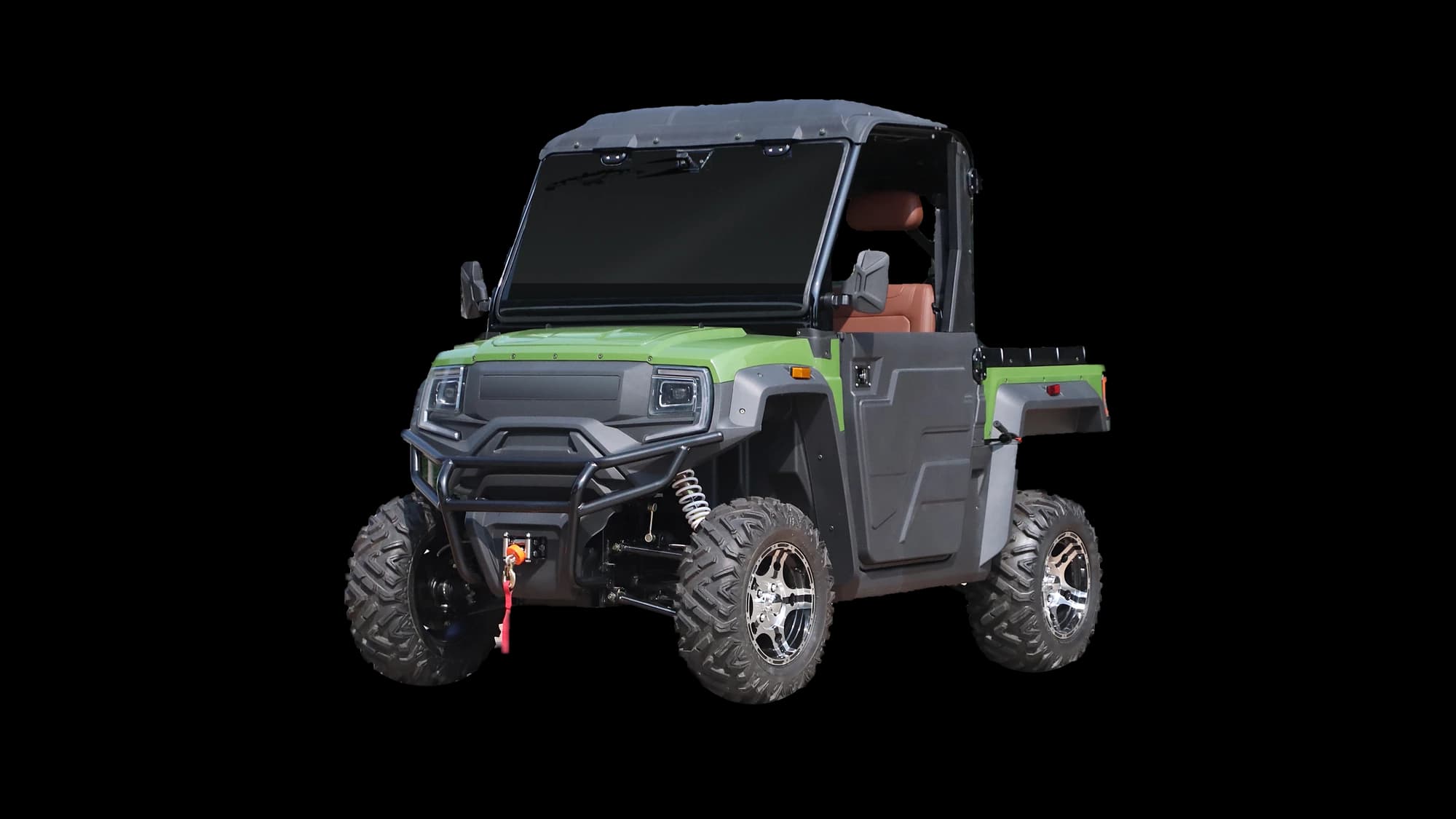 Hawke X2 2-seater 4WD electric UTV, front three-quarter view