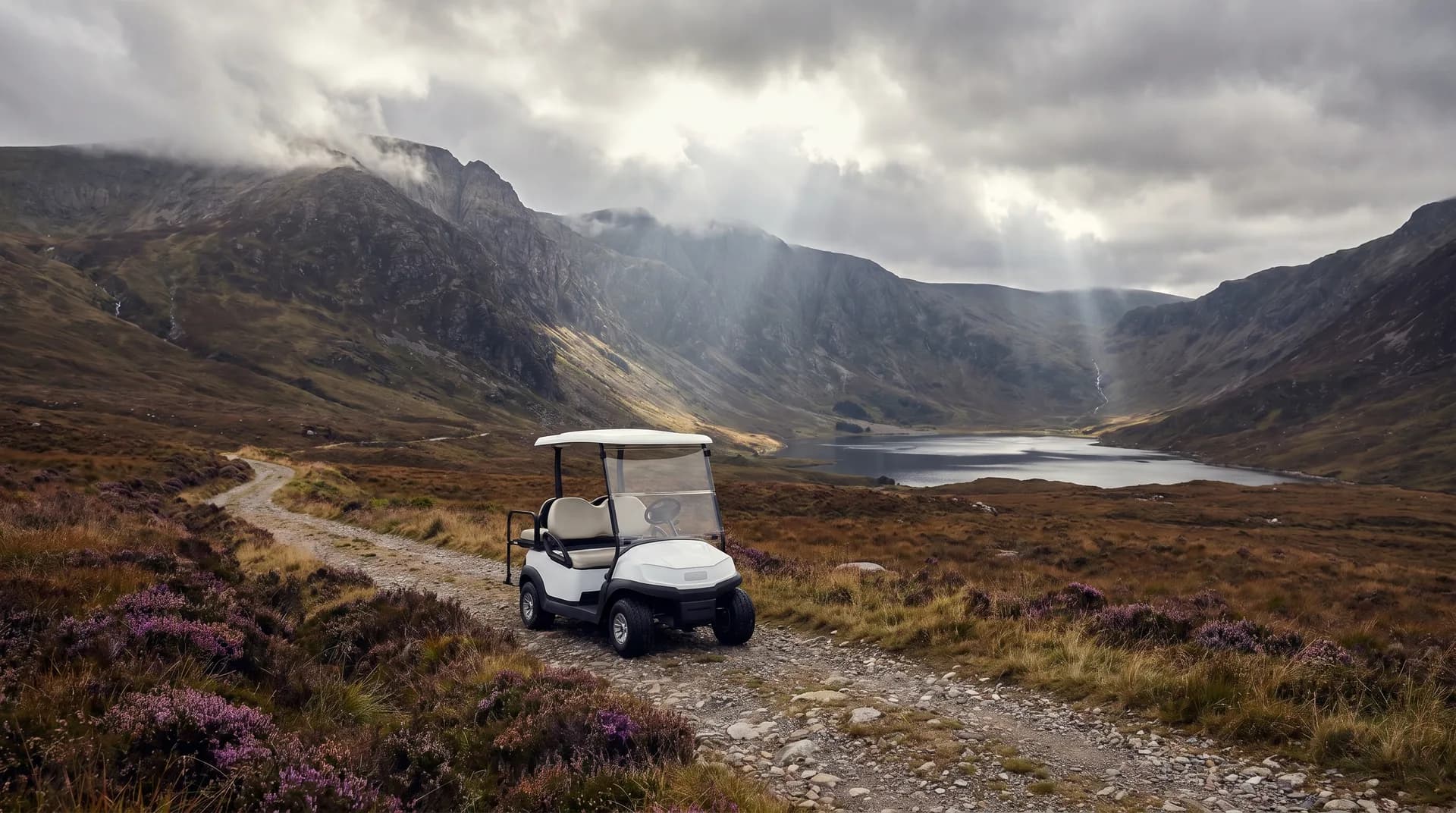Electric golf cart rental in The Scottish Highlands
