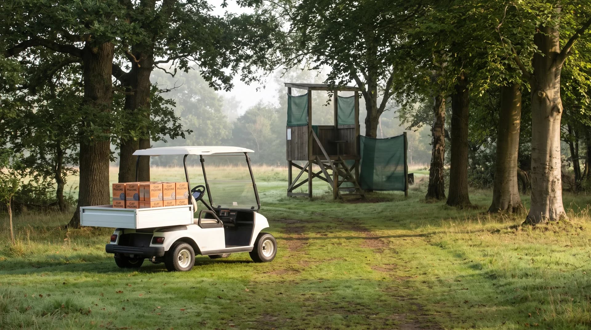 Electric golf carts for clay shooting grounds