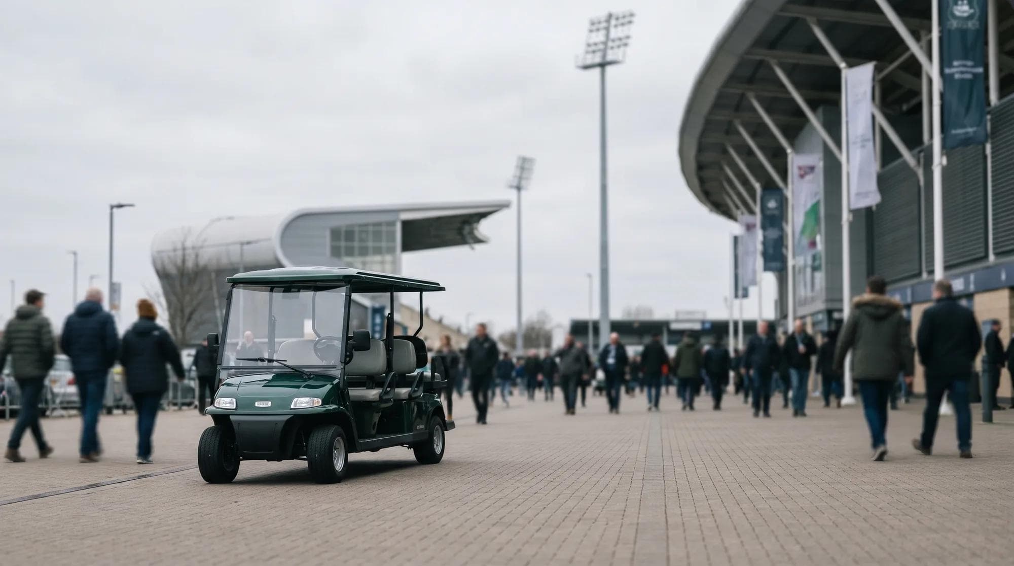 Electric golf carts for stadiums and sporting venues