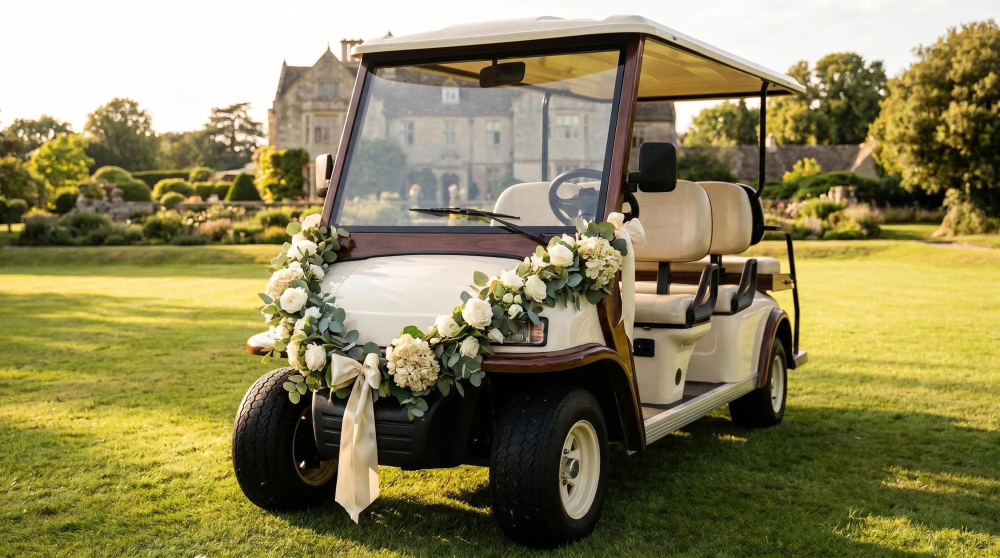 Wedding golf cart: a planner's guide to hire and styling