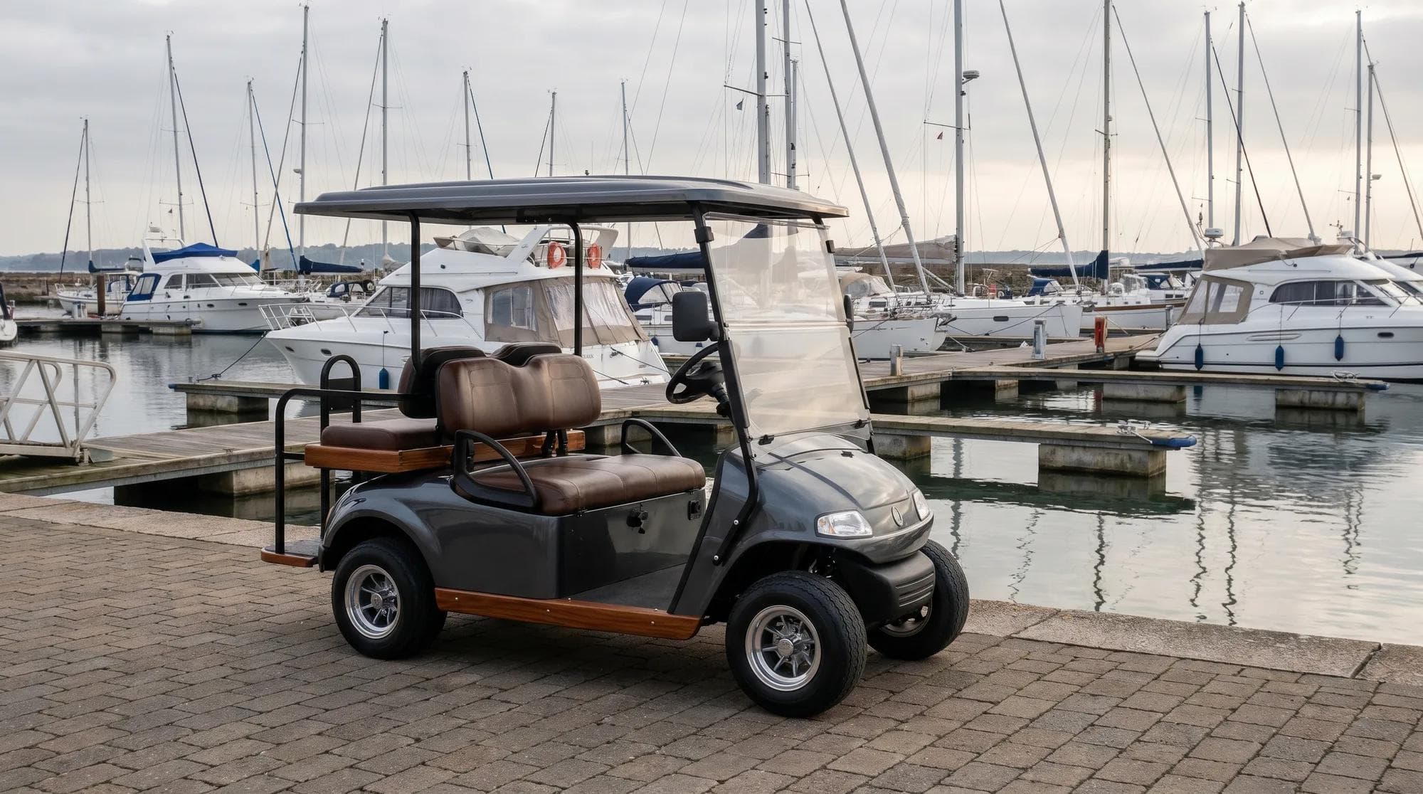 Electric golf carts for marinas, ports and waterfronts