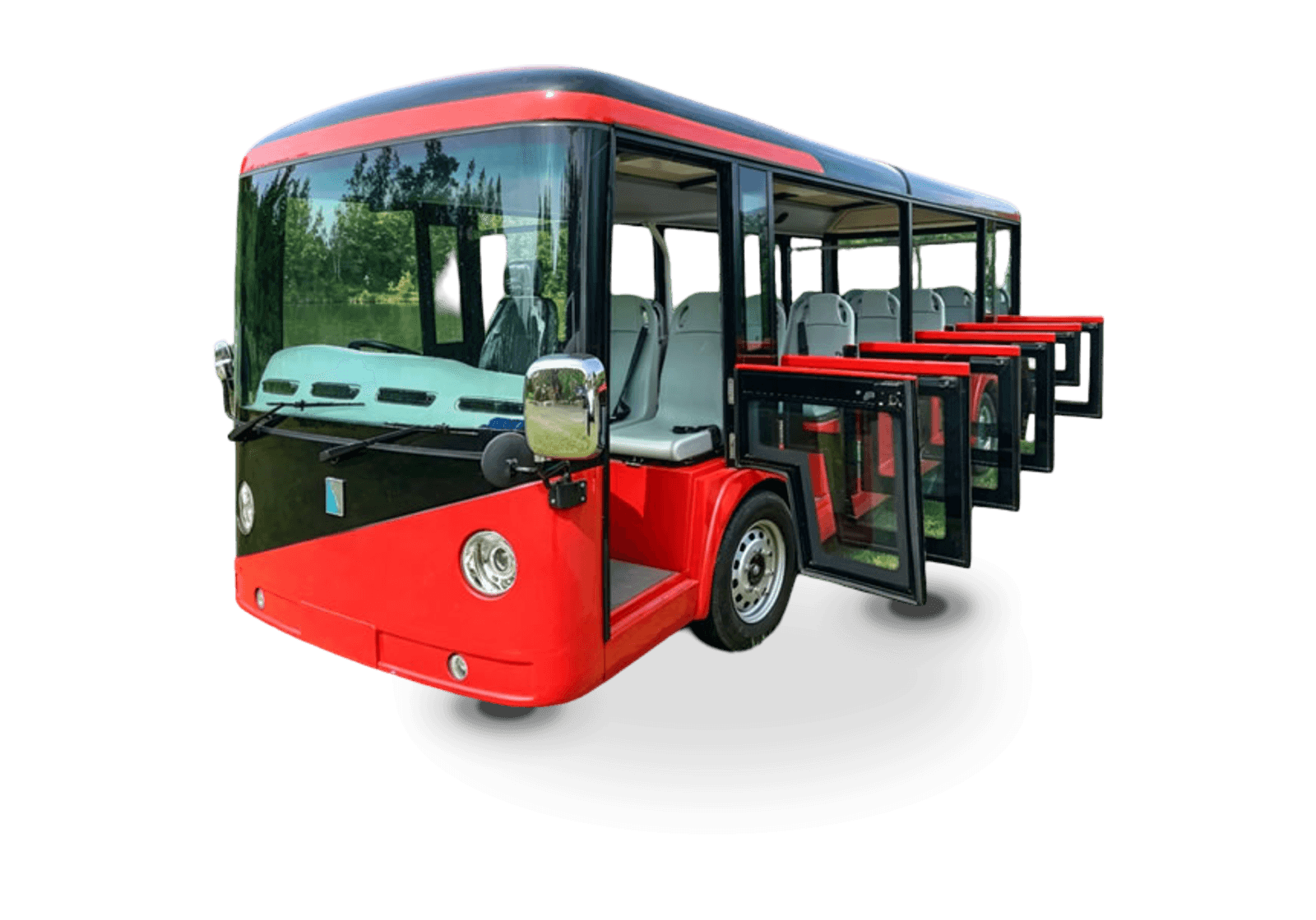 Hawke P23 Half-Door electric golf cart, 23-passenger half-door electric shuttle bus