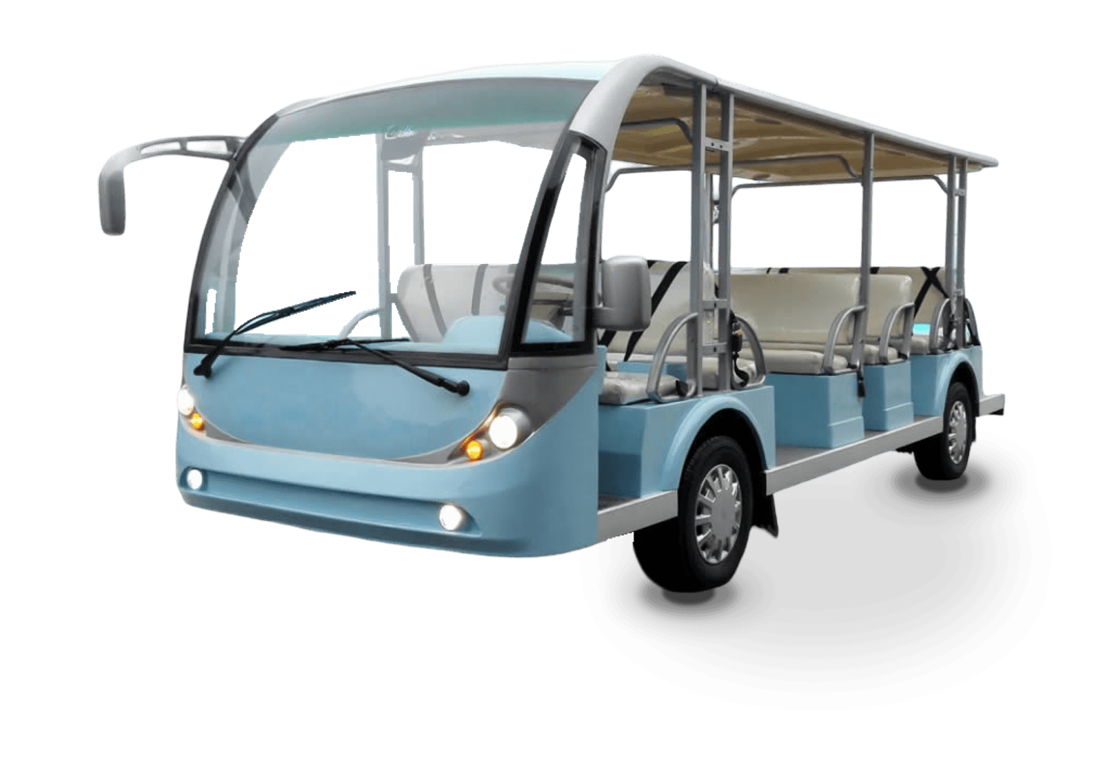 Hawke P23 electric golf cart, 23-passenger open electric sightseeing bus