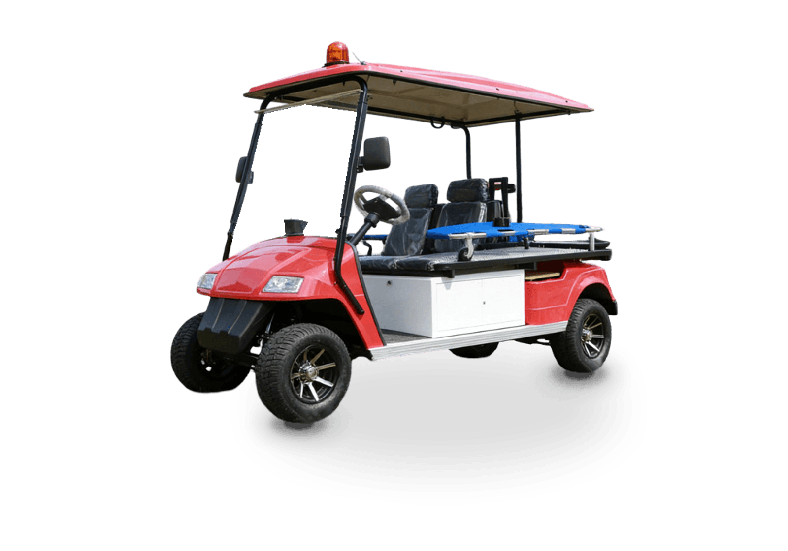 Hawke S2 Medic electric golf cart, 2-passenger electric ambulance cart with stretcher bed