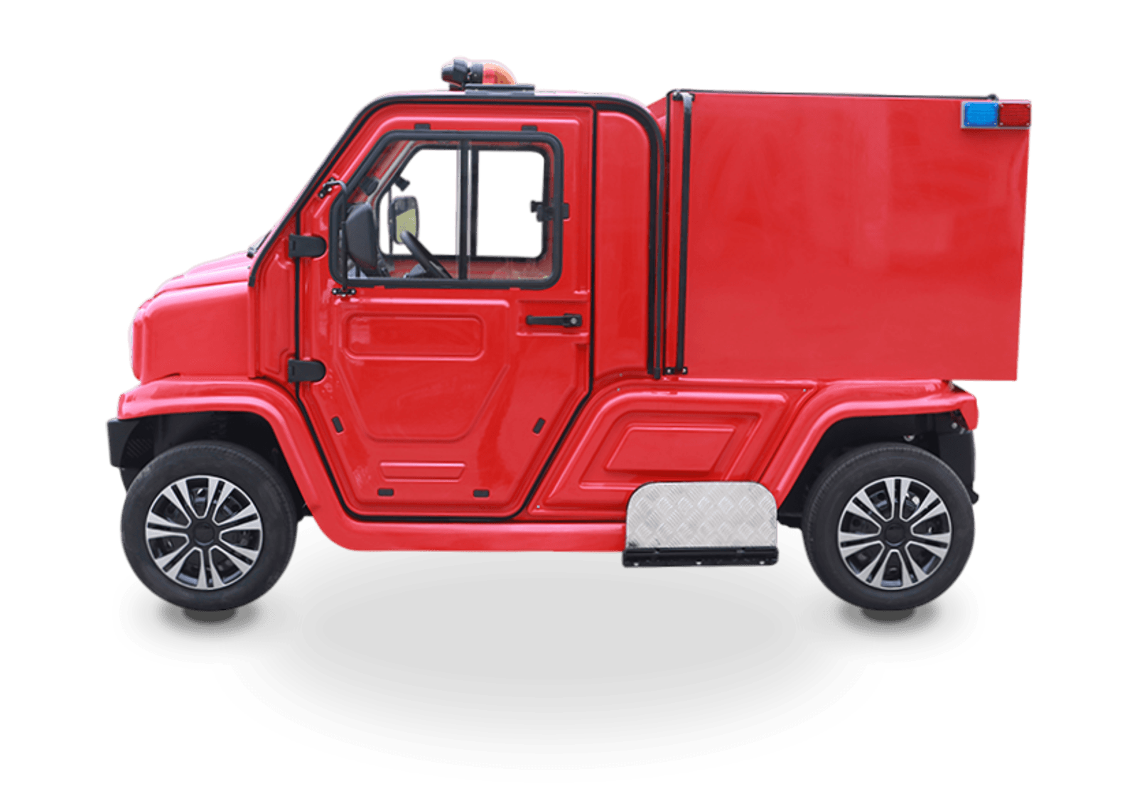 Hawke U2 Rescue electric golf cart, electric fire response truck with enclosed body