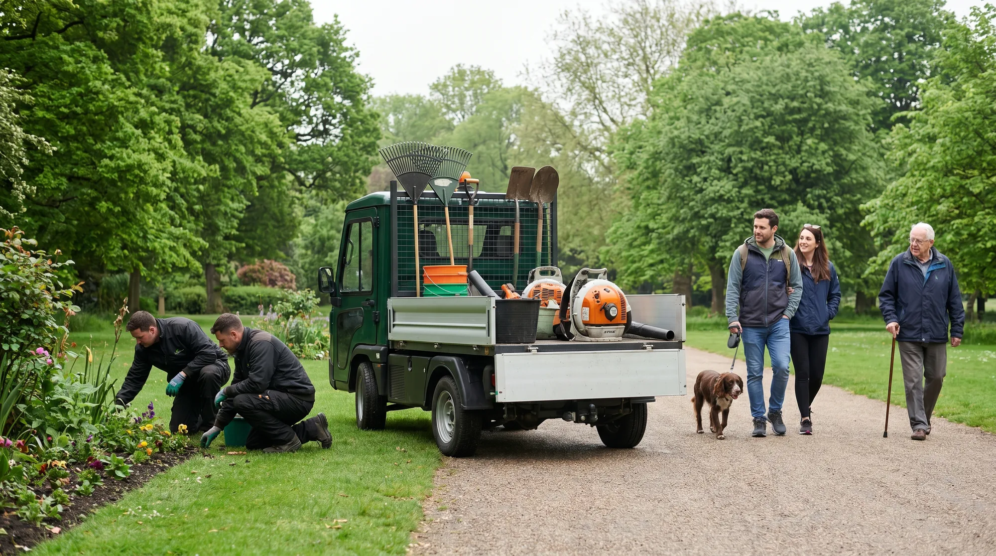 Council grounds-maintenance buggies: quiet, zero-emission crews in public spaces