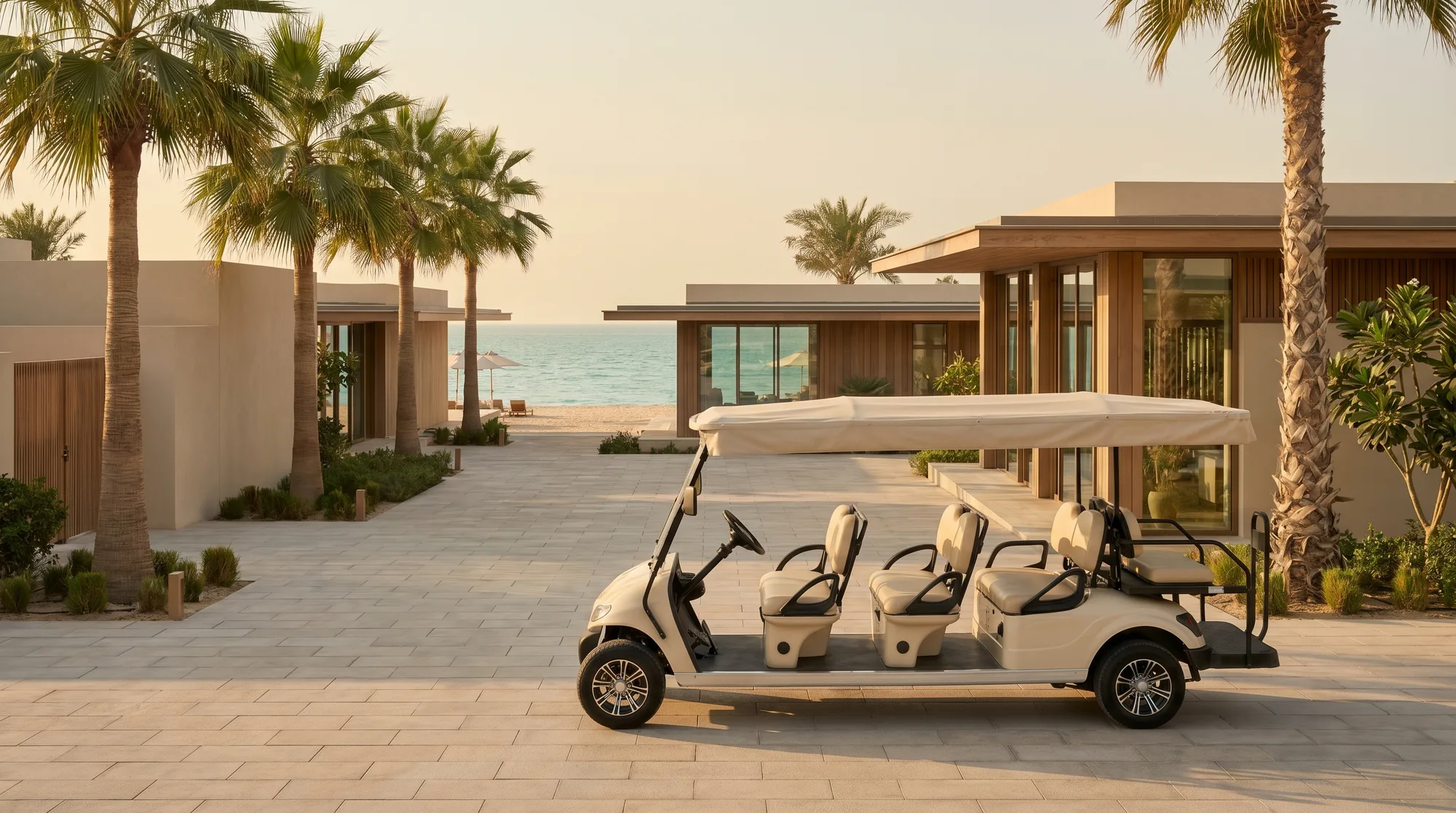 Golf carts for desert and beach resorts
