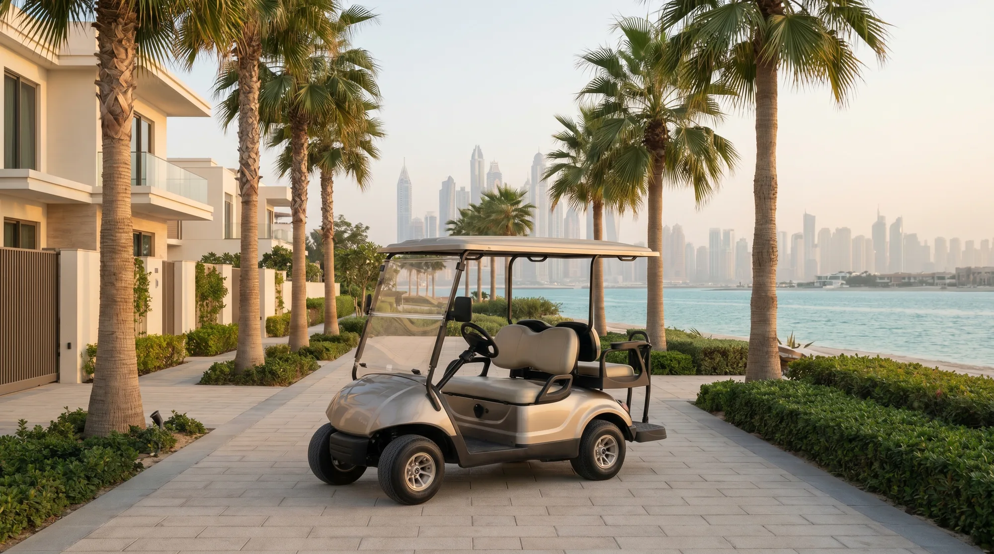 Golf carts on Palm Jumeirah